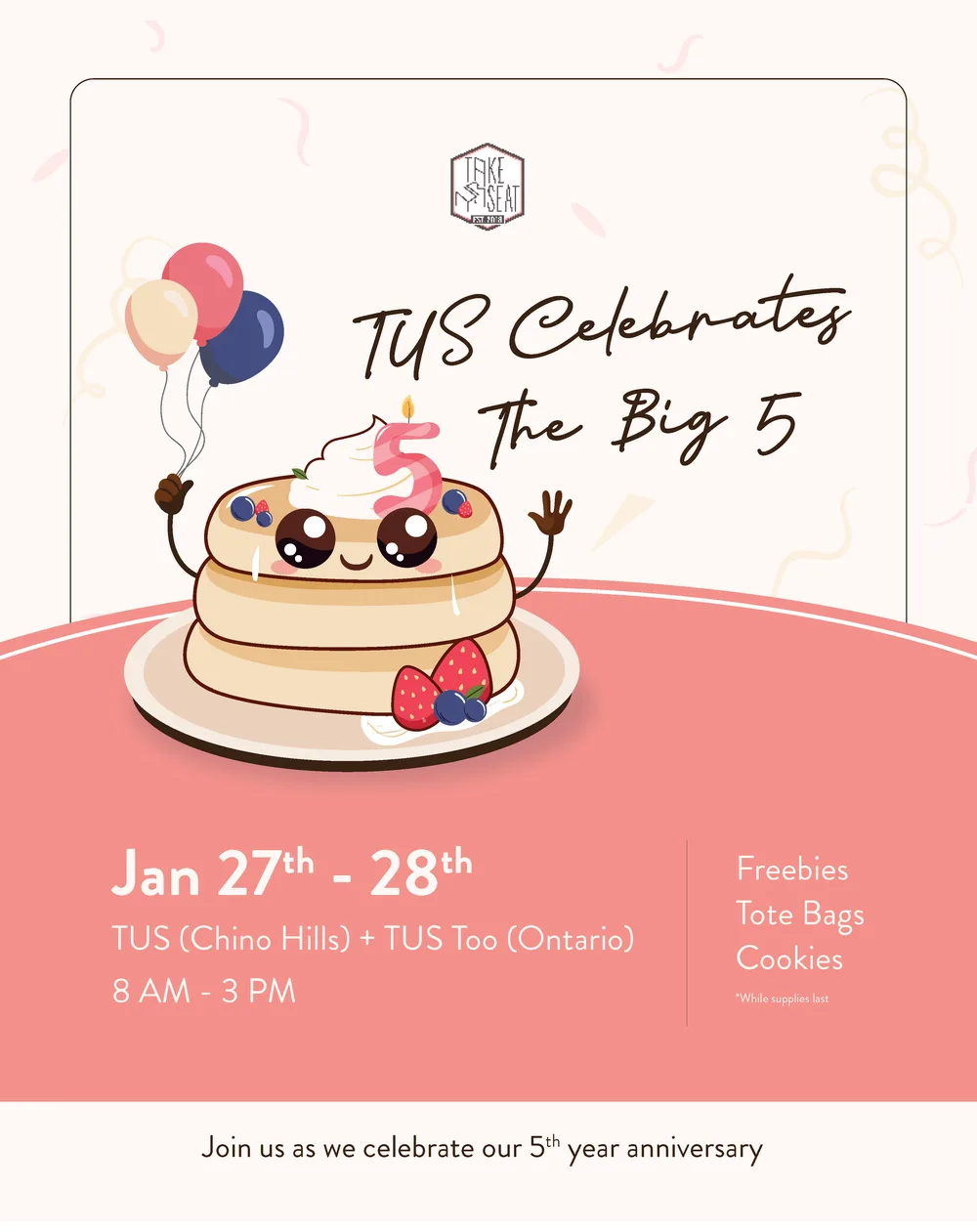 Take Ur Seat anniversary campaign flyer